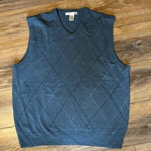 Geoffrey Beene V-Neck Blue Sweater Vest